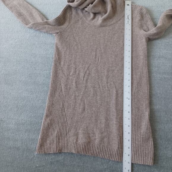 Athleta Cashmere Sweater Women XS Beige Oversized Turtleneck Stretch Lightweight - Picture 7 of 10